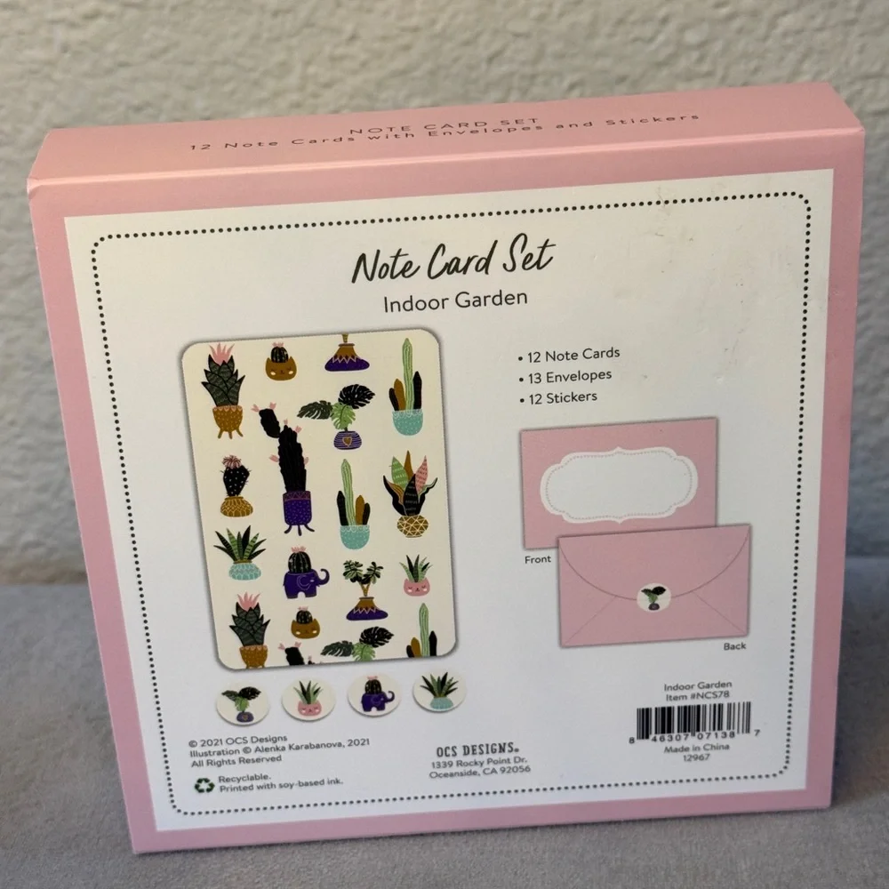 Note Card Set — Garden Themed with Garden Stickers